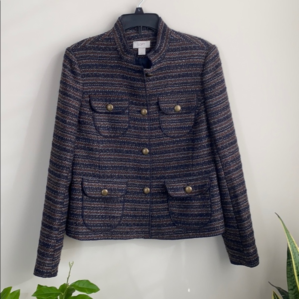 LOFT blazer jacket size M purple